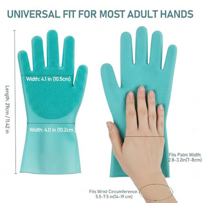 Cat Grooming Gloves for Hair-Removal: Effective at Removing 99% Loose Fur - Keep Home Sofa/Clothes Fur Free Cleaning & Silicone Bristles - Gentle Grooming for Short-long Hair Cats (2 Pack)