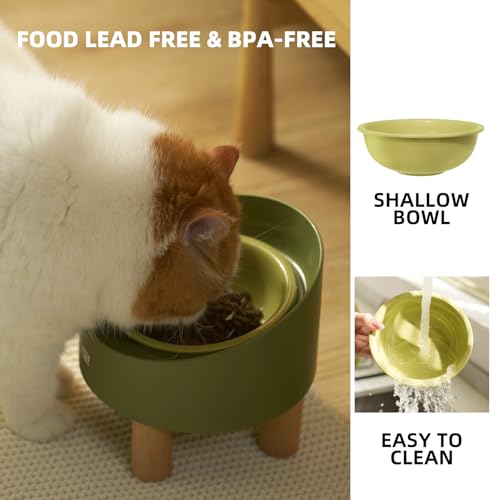 MS!MAKE SURE Spring Roll Single Cat Bowls Green - color: SRSB-Green