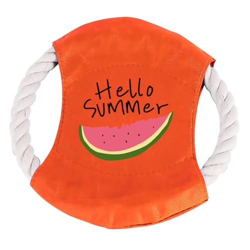 Cotton Rope Flying Disc - Durable & Safe Dog Chew Toy, Non-Toxic Interactive Frisbee for Beach, Park, Backyard Play, Ideal for Medium/Large Dogs - color: Orange, size: Watermelon