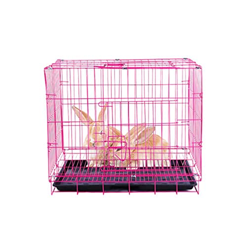 Hemobllo Wire Dog Crate Folding Cage, Portable, Easy to Install, Durable, Secure, Warm - color: Pink, size: 23.6"L x 16.5"W x 19.7"H