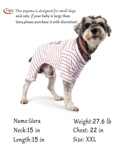2-Pack Cotton Dog Pajamas Lightweight Dog Onesies for Small Medium Dogs and Cats Puppy Body Suits Cute Baby Dog Jumpsuit I Love My Mommy/Daddy Printed Pet Clothes, XL - color: Star & Stripe, size: X-Large (10-13lb)