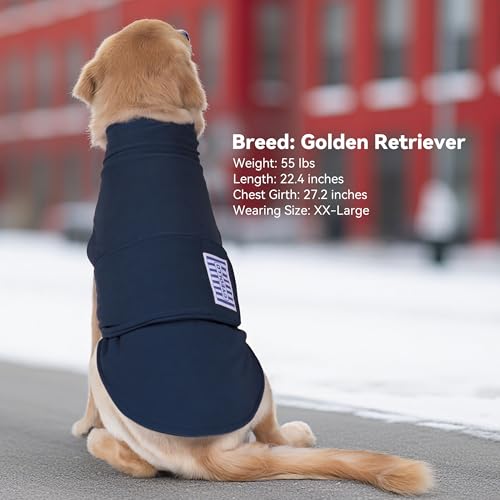 cyeollo Small Dog Sweater, Fleece Dog Sweaters Turtleneck Vest Soft Puppy Sweatshirt Stretchy Pet Fall Autumn Coat Warm Winter Clothes for Small Dogs Boy, Navy L - color: Navy, size: Large