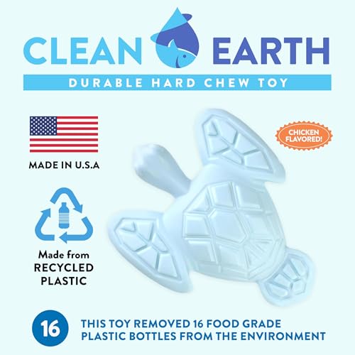 Spunky pup Clean Earth Heavy Duty Dog Chew Toys for Aggressive Chewers - Recycled, Made in USA, Turtle - style: Turtle