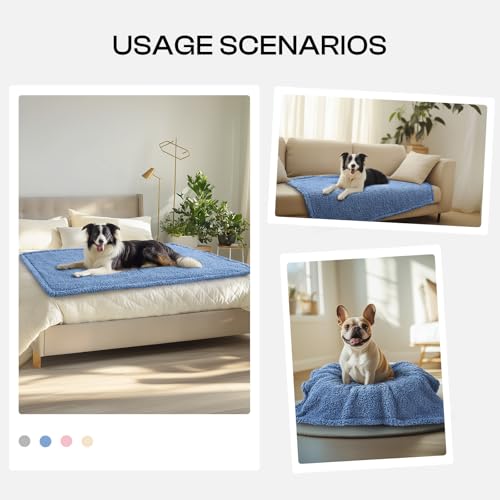 Luciphia Premium Fleece Dog Puppy Blanket Soft Pet Sherpa Calming Cat Blankets Throw for Small Medium Dog Cat(Haze Blue,41x31 inches) - color: Haze Blue, size: 41x31 inches