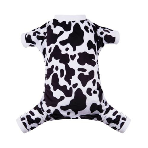 CuteBone Dog Pajamas Costumes Fleece Pet Clothes Puppy Onesie Winter Holiday Cute Cat Jammies Keep Your Pet Warm in the Cold Weather P222XS - color: A07-Cow, size: X-Small