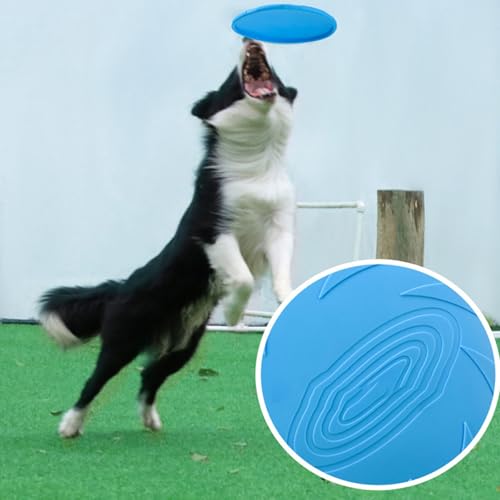 XISAOK Multipurpose Dog Flying Discs Chew Toy for Training Feeding Outdoor Activities Soft Rubber Design