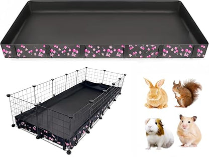 DZWLKJ Guinea Pig Cage Liner,Washable Tarp Bottom Base,Cherry Graphic,28"x70", Reusable for Rabbit, Chinchilla, Hedgehog, Ferret & Other Small Animals. - size: 28.0"L x 70.0"W x 4.0"H