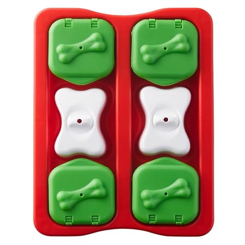 Outward Hound by Nina Ottosson Holiday Dog Brick Treat Puzzle Dog Toy, Level 2 Intermediate, Red, Small - color: Holiday Dog Brick (Red, White, Green)