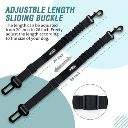 Dog Seat Belt,Retractable Dog Car Harness Seat Belt for Car Adjustable Nylon Pet Safety Seat Belts Heavy Duty & Elastic Bungee Buffer - color: 03-Teal