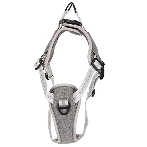 Adjustable No Pull Dog Harness, Reflective Vest Harness for Medium Large Dogs, Padded Chest and Back Support with Quick Lock Buckle, Outdoor Walking Harness for Night (S) - size: S