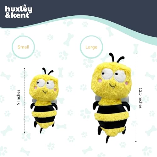 Huxley & Kent Funny Dog Toy w/Squeaker – Power Plush Squeaky Dog Toys for Small, Medium & Large Dogs – Soft Stuffed Animal for Indoor Play & Fetch - Slappies® Buzz Bee, Large - size: Large, style: Buzz Bee
