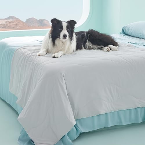 Bedsure Premium Cooling Blanket for Extra Large Dog - Q-MAX>0.5, Breathable Summer Washable Cold Pet Mat, Soft Durable Self Cooling Dog Mat for Hot Weather, Pearl Grey, 50x60 - color: Pearl Grey, size: XL(50x60")