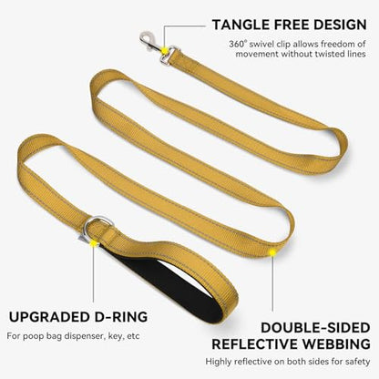 Joytale Dog Leash, 4 FT Double-Sided Reflective, Padded Handle Nylon Heavy Duty Leashes for Small Dogs Walking, Khaki - color: Khaki, size: 4 ft Narrow
