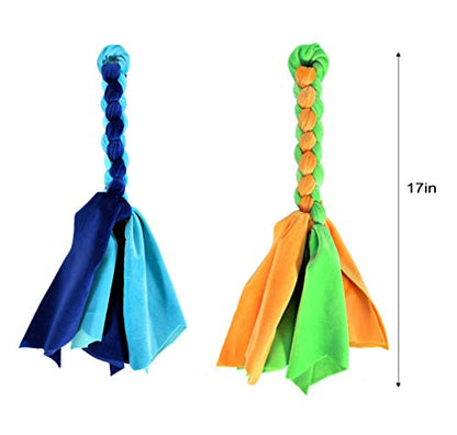 Interactive Dog Toys - Extendable Flirt Pole with 2pcs Fleece Lure Tugs for Dog Outdoor Entertainment, Train and Exercise, New Blue - color: new blue