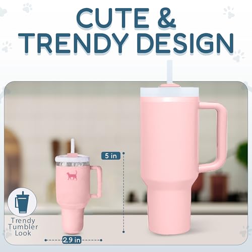PUPROAR Kitty Cup Catnip Toy - Cute Cat Birthday Toy with Catnip & Crinkle, Funny Girly Kitten Gift (Pink Peach Dust) - color: Pink PeachDust