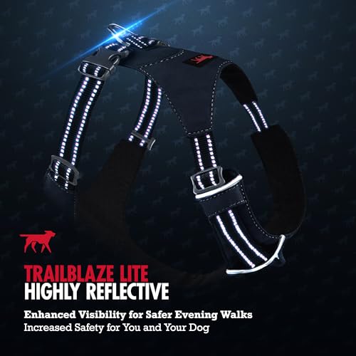 Tuff Pupper All-Day Wear Dog Harness | for Walking, Trail Running, Hiking | Front & Back Leash Clips | Reflective Trim | Easy On/Off Buckles | Lightweight Breathable | No Pull Design (XXS, Blue) - color: Twilight Blue, size: XX-Small