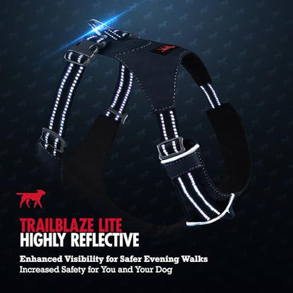 Tuff Pupper All-Day Wear Dog Harness | for Walking, Trail Running, Hiking | Front & Back Leash Clips | Reflective Trim | Easy On/Off Buckles | Lightweight Breathable | No Pull Design (XXS, Blue) - color: Twilight Blue, size: XX-Small