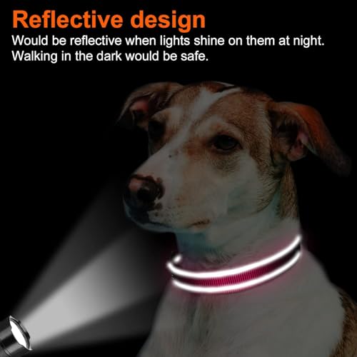 Joytale Reflective Dog Collar, Soft Neoprene Padded, Metal D-Ring, Nylon Pet Collar Adjustable for Small Dogs, Hotpink, S - color: Hotpink, size: Small (Pack of 1)