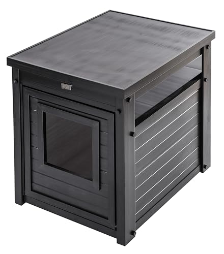 New Age Pet ECOFLEX Litter Loo Moisture and Odor Resistant Enclosure & End Table, No‑Tools Assembly, 10 Year Warranty, Espresso Black, Standard - color: Black, size: Standard