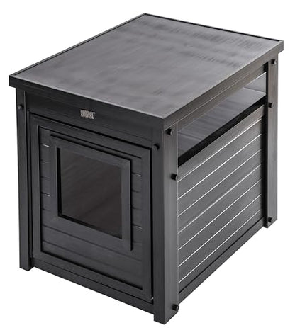New Age Pet ECOFLEX Litter Loo Moisture and Odor Resistant Enclosure & End Table, No‑Tools Assembly, 10 Year Warranty, Espresso Black, Standard - color: Black, size: Standard