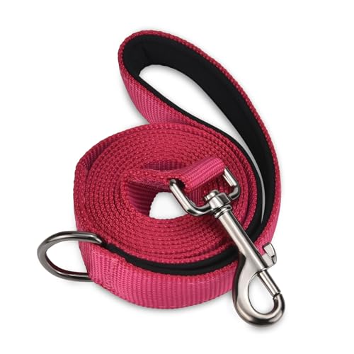 AUDWUD Soft Padded Handle Dog Leash,Relieve Hand Pressure;Portable,Strong,High Tensile Strength,Suitable for Small and Medium Sized Dog Walking Leash - color: Very berry, size: 6 ft