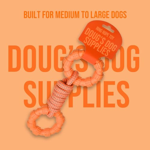 Doug's Dog Supplies Ring Rope Toy – Tug of War Toy for Medium & Large Dogs | Tug & Play Dog Toy - color: Orange