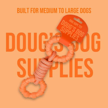 Doug's Dog Supplies Ring Rope Toy – Tug of War Toy for Medium & Large Dogs | Tug & Play Dog Toy - color: Orange