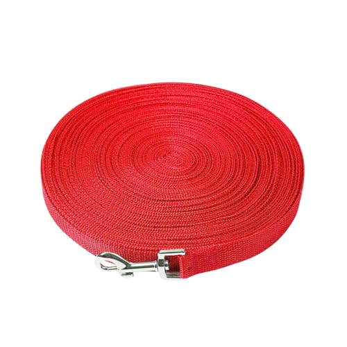Dog Leash - Heavy Duty Nylon Long Dog Training Leash, Obedience Recall Training Agility Lead 6,15,23,33,50 & 100 FT (Red, 15ft/4.5m) - color: Red, size: 15ft/4.5m