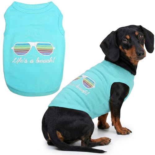 Parisian Pet Beach Dog Shirt – 100% Cotton Shirts for Large Dogs – Sleeveless Pet Vest – Lightweight and Breathable Dogs Apparel – Cute Summer Dog Clothes - Stretchy T Shirts for Pets - size: XL