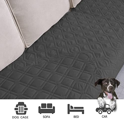 Ameritex Waterproof Blanket Reversible Dog Bed Cover Pet Blanket for Furniture Bed Couch Sofa - color: Darkgrey, size: 30x53 Inch (Pack of 1)