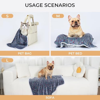 Luciphia 1 Pack 3 Blankets Super Soft Cute Dot Pattern Pet Blanket Flannel Throw for Dog Puppy Cat Large(41x31), Grey - color: Grey2, size: 41x31 inch (Pack of 3)