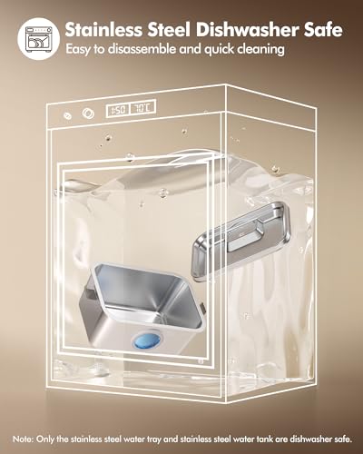 12L Dog Water Fountain, Stainless Steel Pet Water Fountain for Large Dogs Cats Multi-Pet Home, Quiet Dog Fountain Water Bowl with 3 Filters, Visible Window, Wide Deeper Drinking Area, Easy to Clean