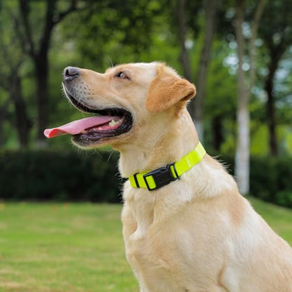 Waterproof Dog Collar, Easy to Clean Rubber Dog Collars with Quick Release Buckle Fits Small Medium or Large Dogs (Yellow, S < 9.5-14.1 inch) - color: Yellow, size: S (9.5-14.1 inch)