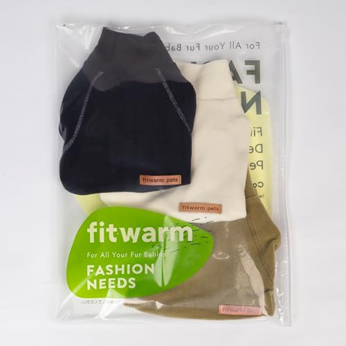 Fitwarm 3 Pack Classic Fleece Dog Sweater, Winter Clothes for Small Dogs Boy Girl, Turtleneck Dog Sweatshirt, Pet Pullover Jumper, Cat Apparel, Black, Olive Green, Cream, Small - color: Black-Olive-Cream, size: Small