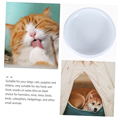 Happyyami Ceramic Cat Food Bowl with Non-Slip Base Prevents Whisker Fatigue Easy to Pet Feeder for Cats and Dogs for Water Dry Wet Food