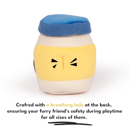 CHEWFFON Dog Enrichment Toys, Interactive Mayonnaise Jar Puzzle, Snuffle Toy for Mental Stimulation, Hide and Seek Crinkle Toy for All Dog Sizes - style: Mayonnaise