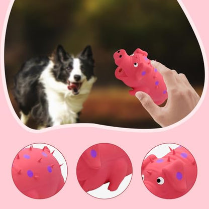 Gralara Squeaky Dog Toy Dog Chews Toy Accessory Entertainment Training for Aggressive Chewers Interactive for Small Large Breed Dogs, Pink - color: Pink