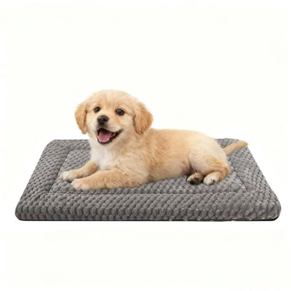 Dog Bed Crate Mat, Soft Durable Washable Anti-Slip Kennel Pad for Dogs & Cats, Reversible (Light Gray, S(24"*18"*1.5")) - color: Light Gray, size: S(24"*18"*1.5")