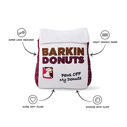 Fringe Studio Plush Dog Toy, BARKIN Donuts Donut Bag(289735) - color: Donuts