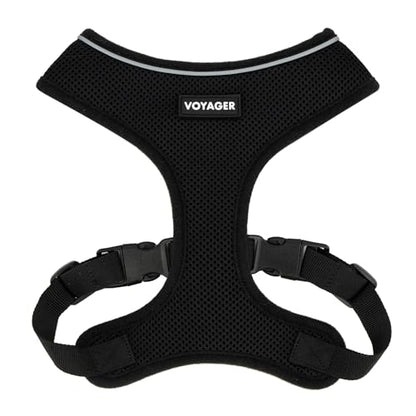 Voyager Aerolite Over The Head Dog Harness, No Pull Breathable Air Mesh Vest, Quick Dry with Reflective Stitching, Adjustable Escape Resistant Harness for Small Medium Large Dogs - Black, Medium - color: Black, size: M