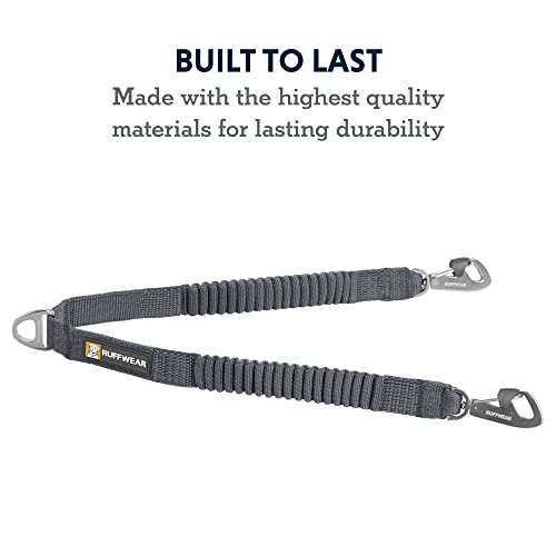 Ruffwear, Double Track Coupler, Double Leash for Two Dogs, Premium Heavy Duty Dual Splitter with 360° Lockable Swivel No Tangle, Shock-Absorbing Stretch Webbing for Walking & Hiking, Basalt Gray