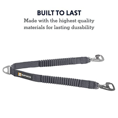 Ruffwear, Double Track Coupler, Double Leash for Two Dogs, Premium Heavy Duty Dual Splitter with 360° Lockable Swivel No Tangle, Shock-Absorbing Stretch Webbing for Walking & Hiking, Basalt Gray
