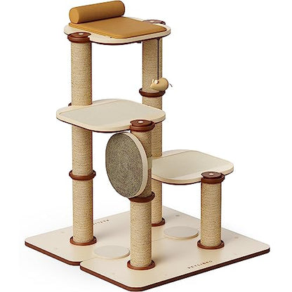 PETLIBRO Infinity Cat Tree Tower for Indoor Cats, Modular Design with Cat Bed, Toy, Felt Pads, Sisal Scratching Posts, 2-Second Setup, Sturdy Multi-Level Activity Center Cat Condo for Any Room