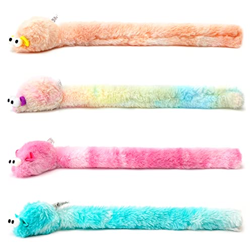 CHIWAVA 4 Packs 15 Inch Long Soft Plush Cat Toys Mice with Bell Rustle Sound Small Mouse Activity Interactive Toy - size: Plush Mice with Bell