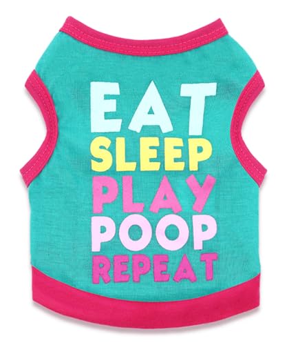 Small Dog T-Shirt Girl Breathable Lightweight Summer Vest Puppy Clothes for Chihuahua Shirts - color: Funny, size: Large (8.8-13.2lb)