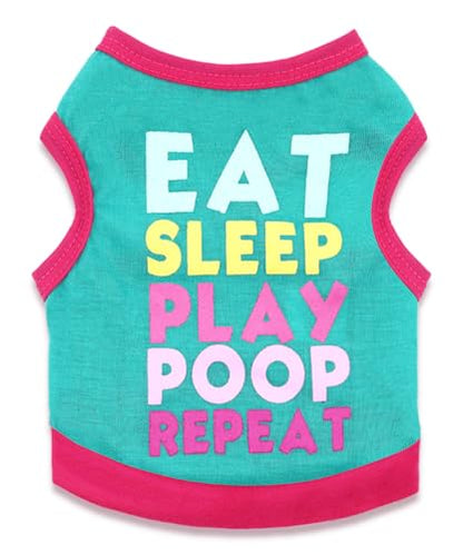 Small Dog T-Shirt Girl Breathable Lightweight Summer Vest Puppy Clothes for Chihuahua Shirts - color: Funny, size: Large (8.8-13.2lb)