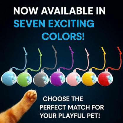 Purrmitive 2026 Durable Interactive Cat Toys for Indoor Cats, Dog Toys Ball, Rolling Pet Ball, Smart Automatic Cat Chase Balls Toy, Interactive Dog Toys Speedy Tail,Kitten & Cat Toys Interactive (Red) - color: RED