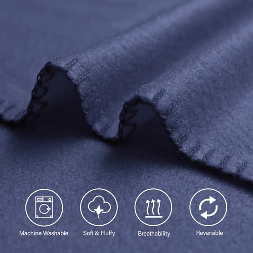 ZYFZCYBL Fleece Throw Blankets Lightweight Warm Soft Cozy Pet-Friendly Bulk Fleece Throw Blanket Solid for Home Bed, Sofa，Office,Gifts, Couch (Pack of 6-50 x 60 inch，Navy) - color: Navy