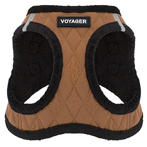 Best Pet Supplies - All Weather Plush, Reflective, No Pull Harness for Small, Medium Dogs, Cats - Secure with Hook & Loop Fastener, Buckle, Double D-Rings - Beige Plush, XL - color: Beige Plush, size: XL