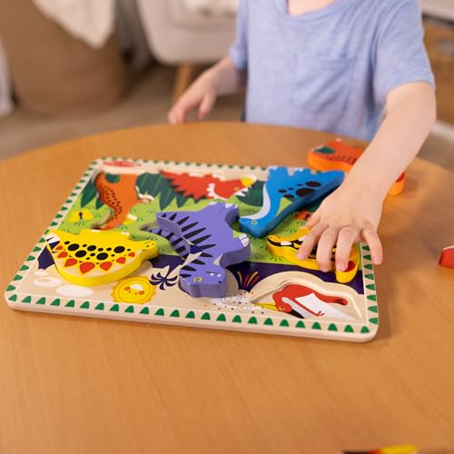 Melissa & Doug Dinosaur Wooden Chunky Puzzle (7 pcs) - FSC Certified - style: Dinosaur